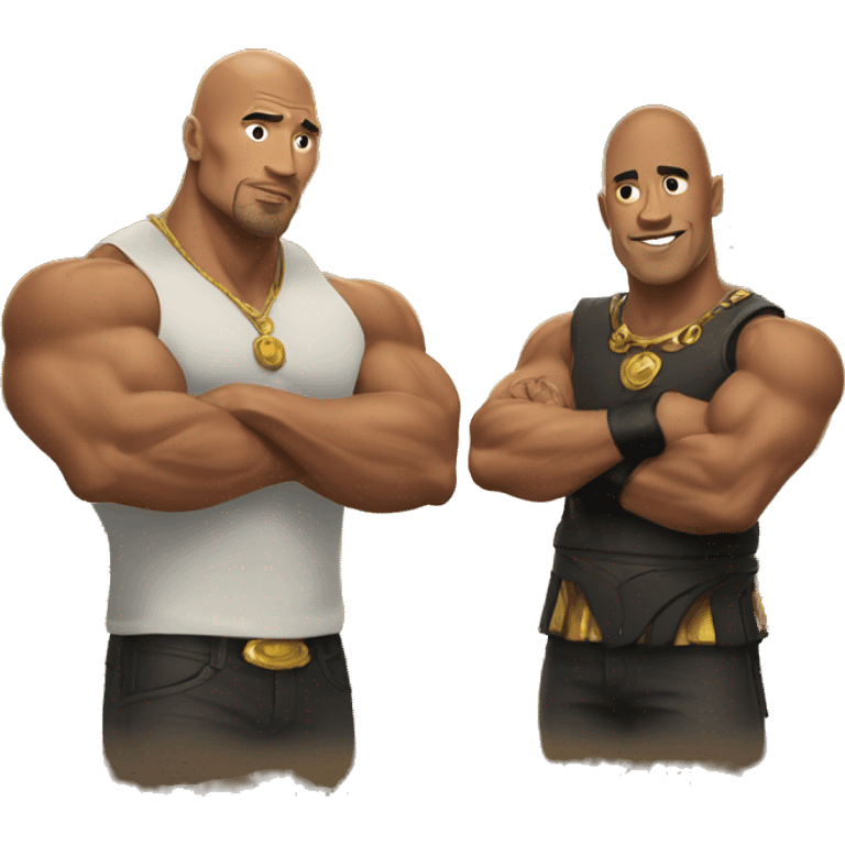 The rock and midas emoji