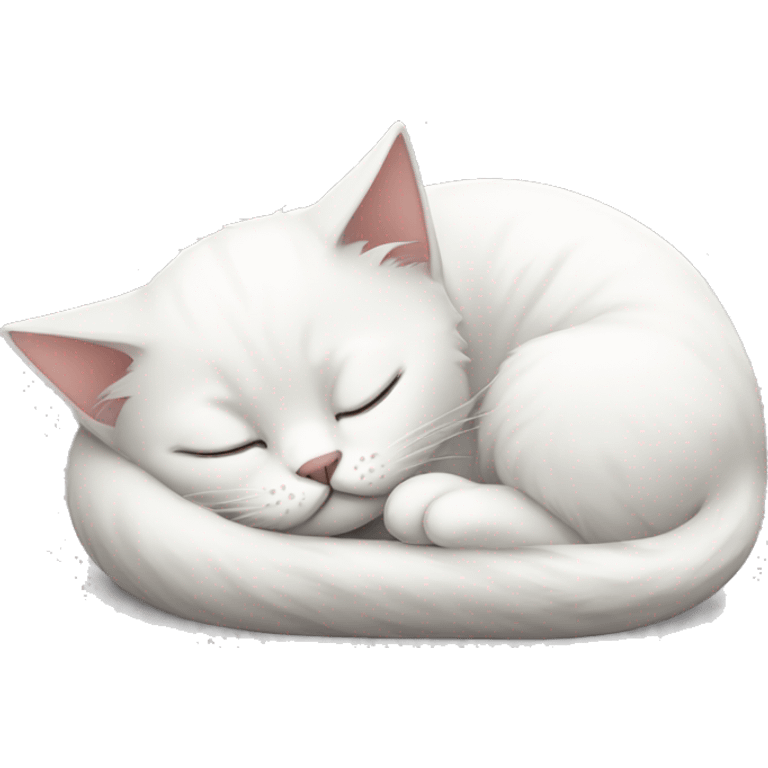 Sleeping anggora cat white cute emoji