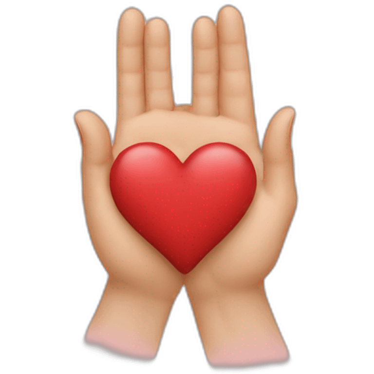 fingers of two hands creating a heart shape emoji