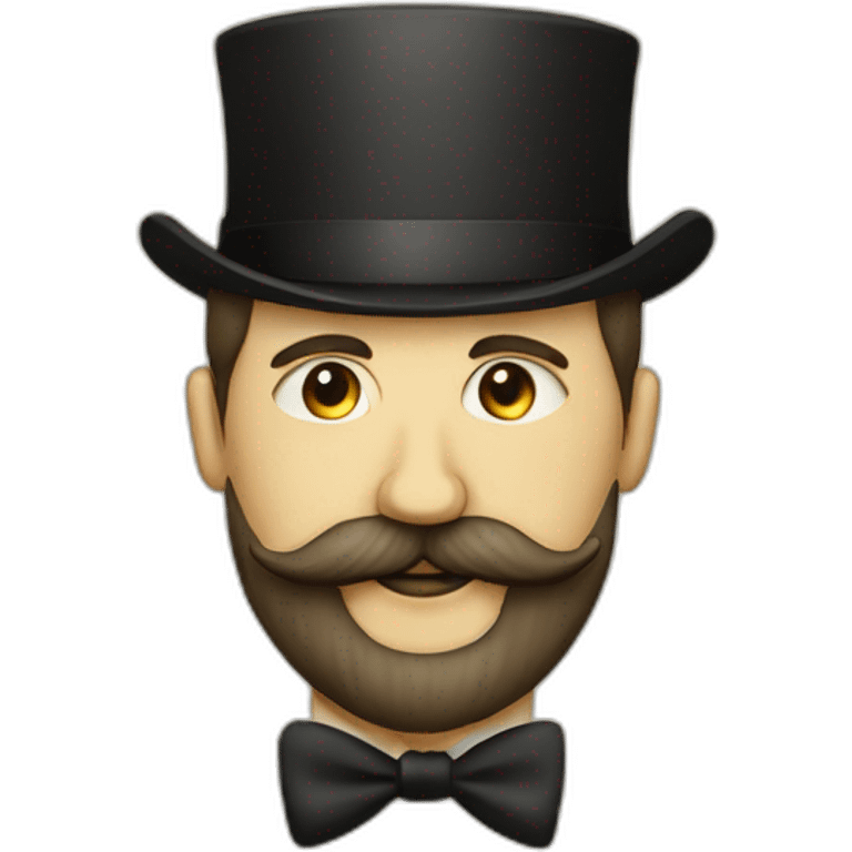 dapper man vintage moustache and big beard emoji