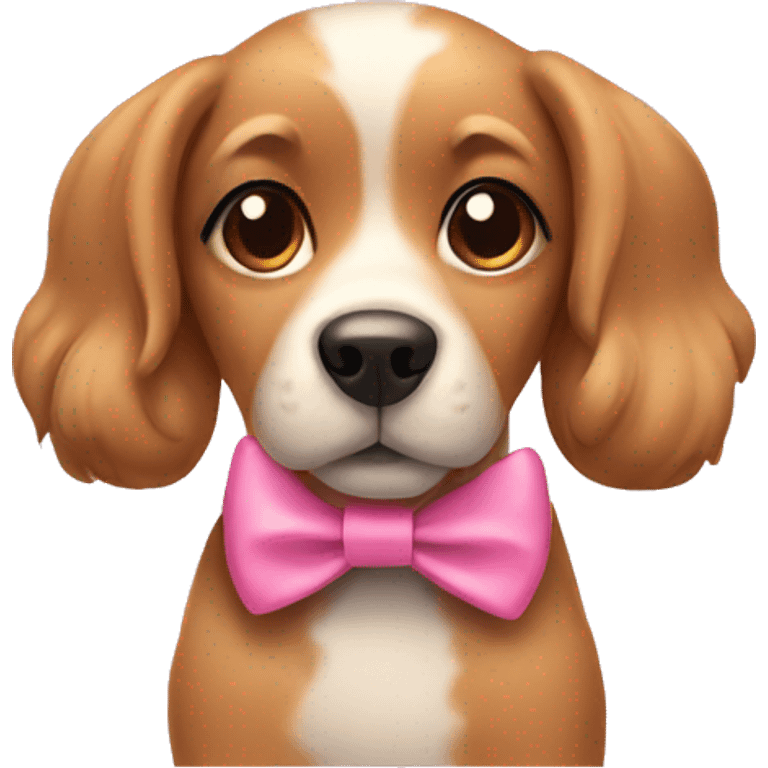 dog wearing a pink bow  emoji