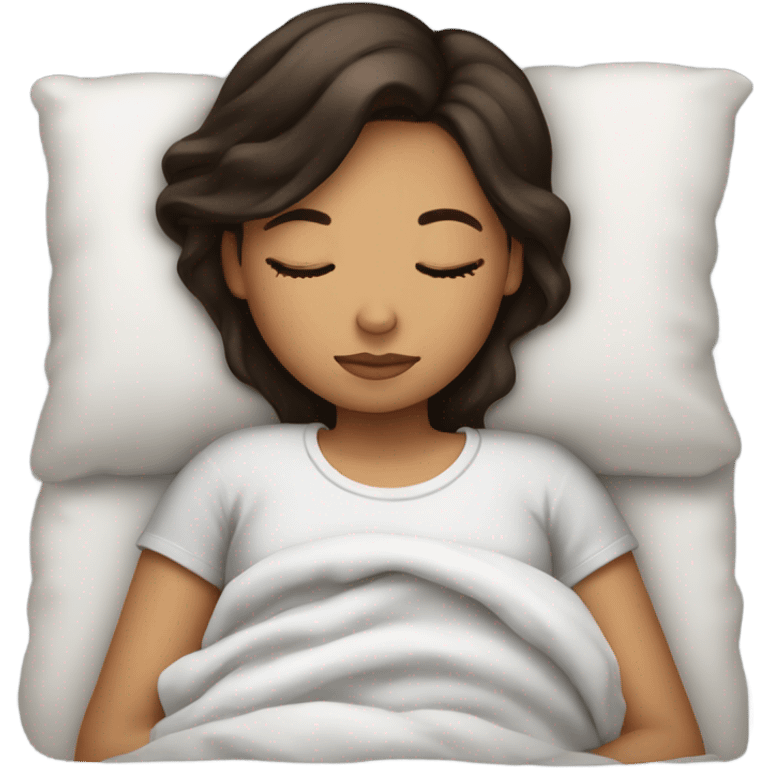 Brunette girl sleeping emoji