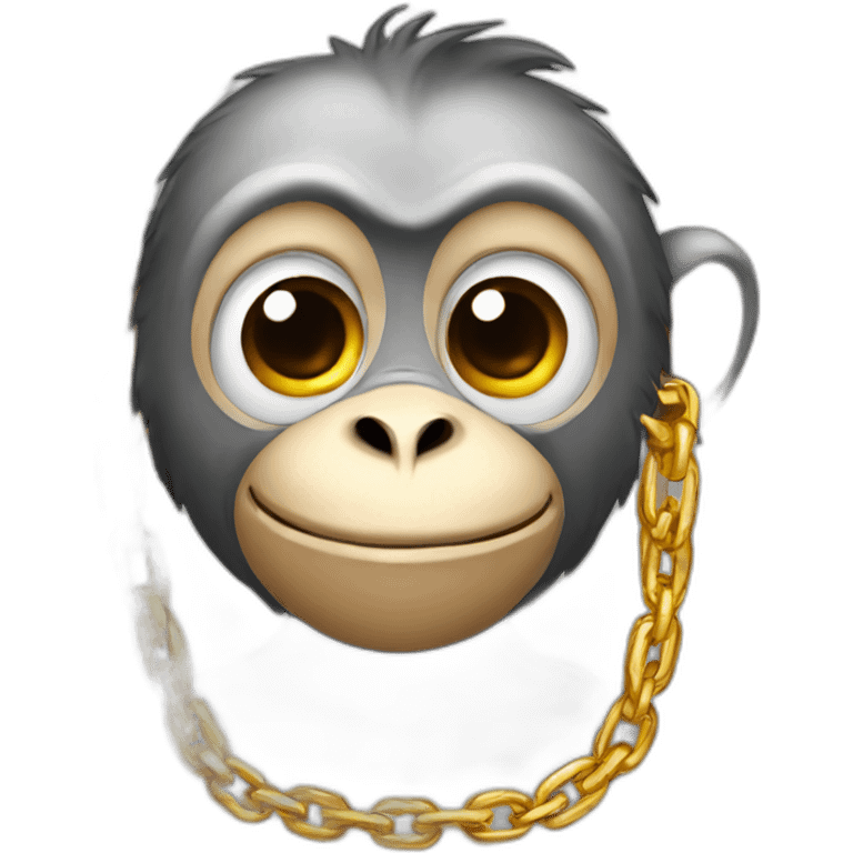 monkey with card shaped chain emoji