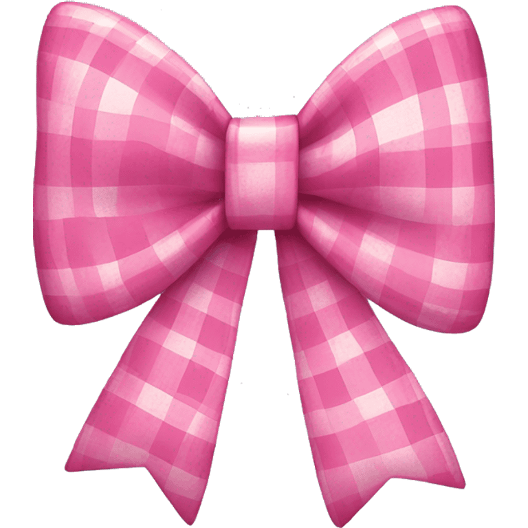 Pink plaid bow emoji