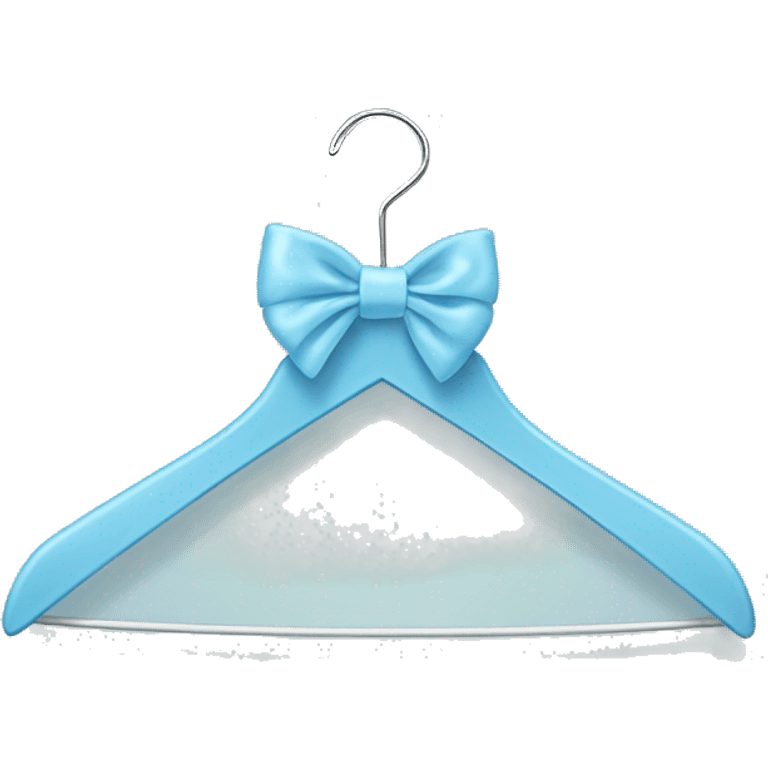 light blue clothes hanger with bow around the hanger emoji