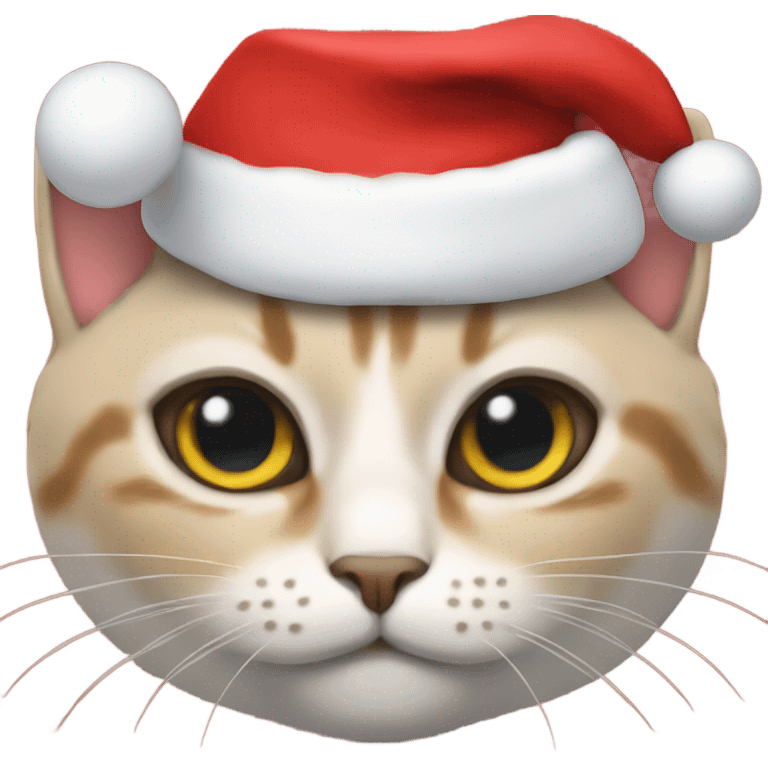 Cat wearing a Christmas hat  emoji