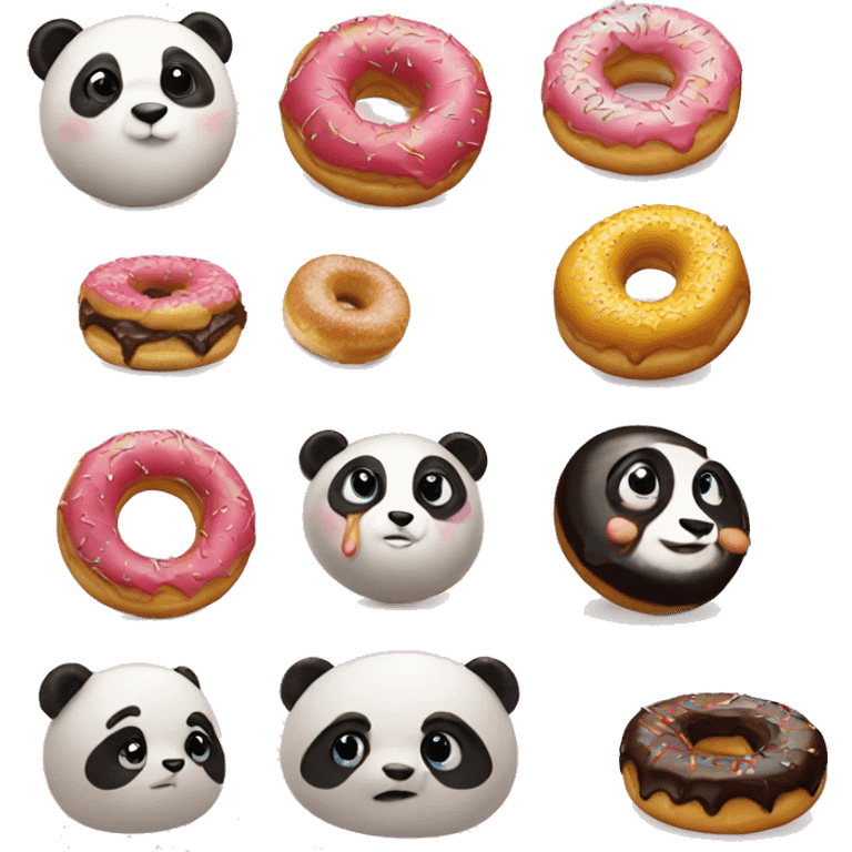 panda a comer um donut  emoji