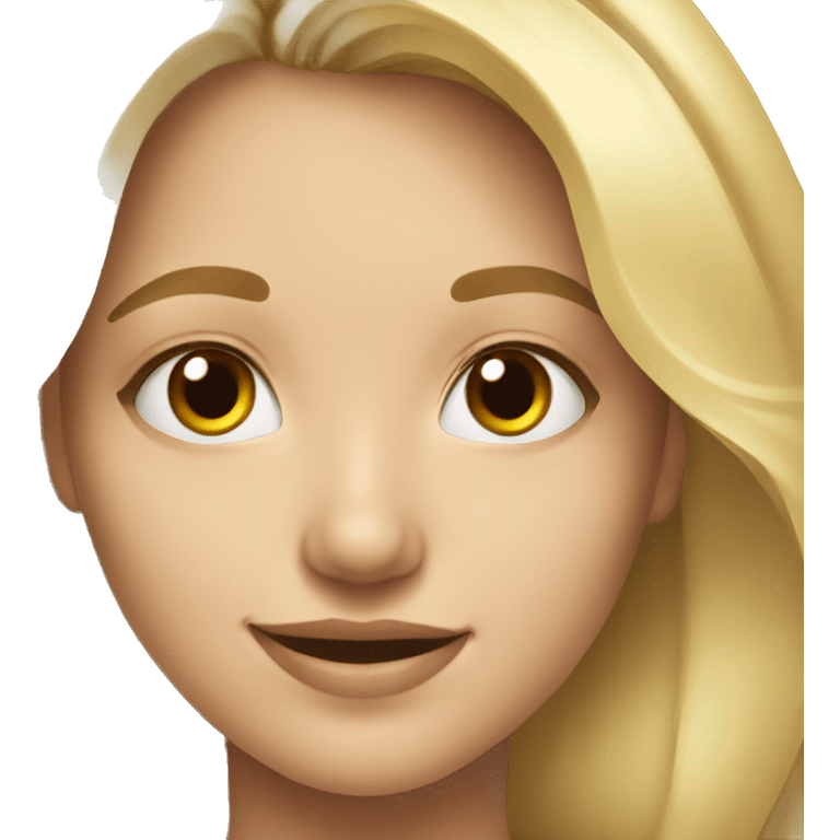 blonde girl portrait realistic smiling emoji