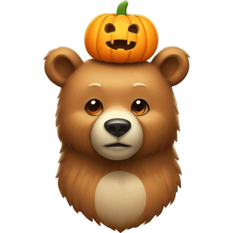 bear with a pumpkin hat emoji