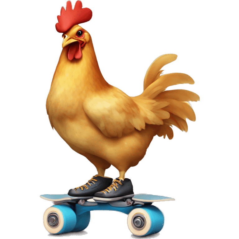 Chicken on roller skates  emoji