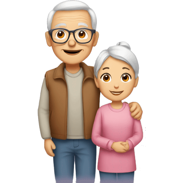 grandparents and grandchild emoji