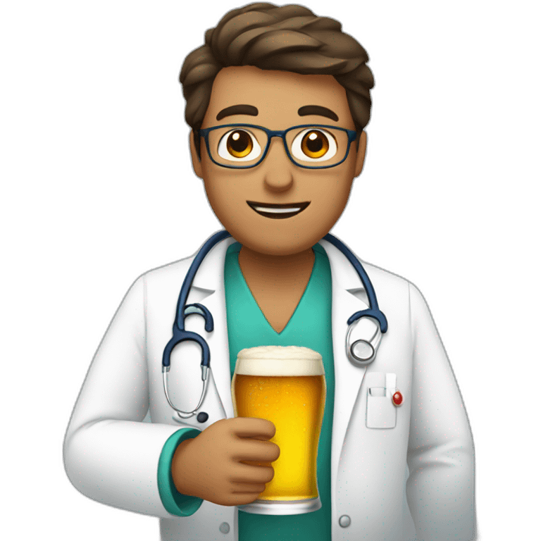 doctor with a beer emoji