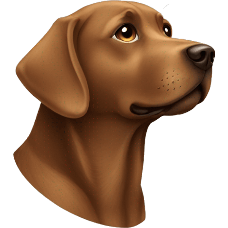 Brown Labrador calling from phone emoji