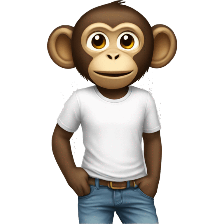 Monkey with a grapic tshirt emoji