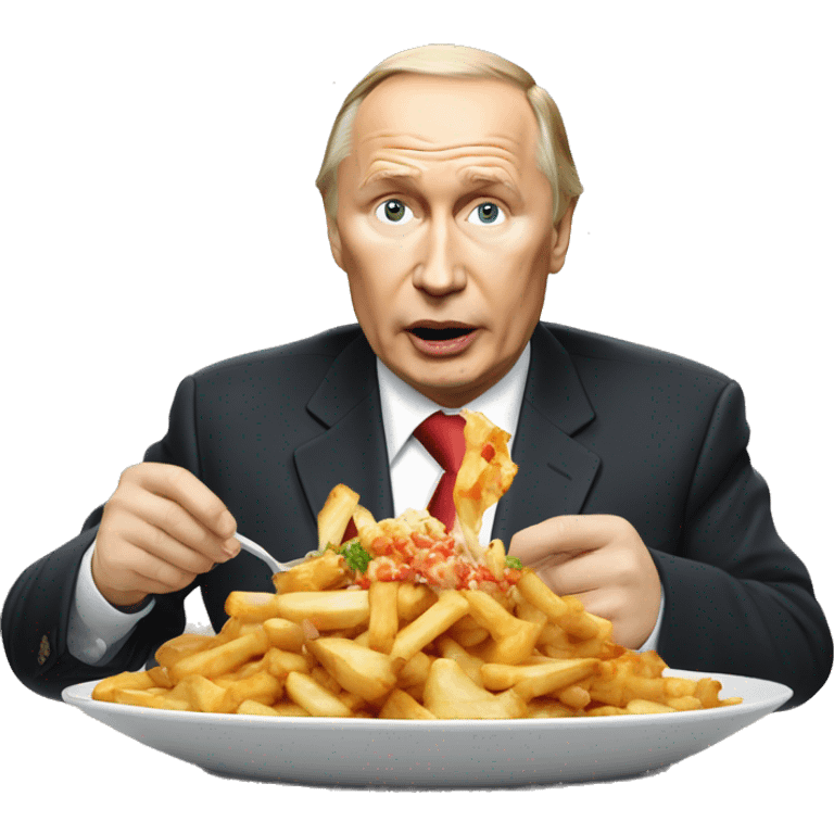 Vladimir Poutine qui mange des Poutine  emoji