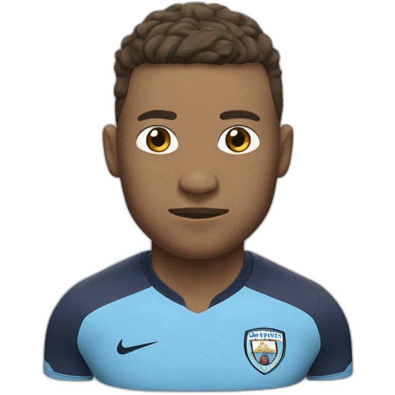 manchester city player tackling big head emoji