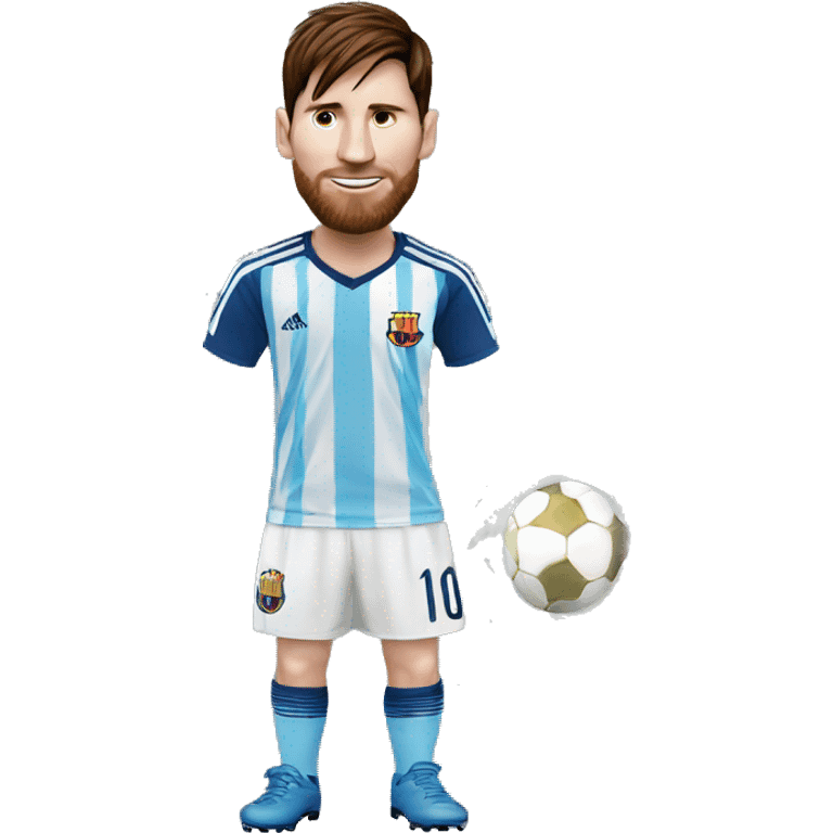 Messi with a cup hat emoji