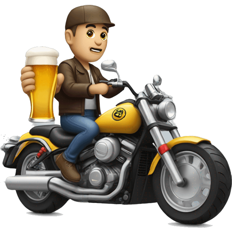 Beer Drinker On a sport motorbike emoji