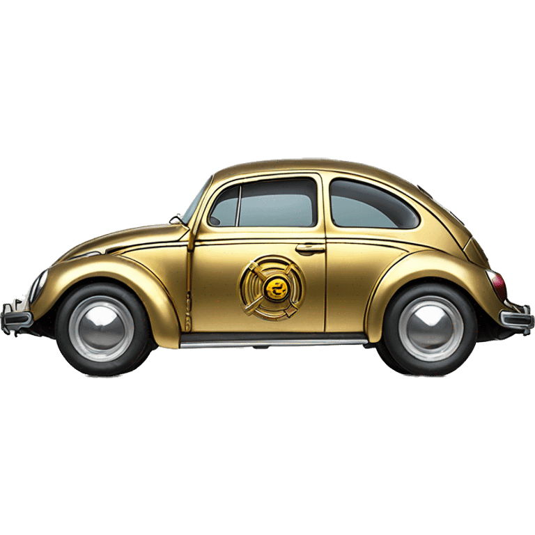 Side view 1956 C-3PO Volkswagen bug fresh from space dirty  emoji