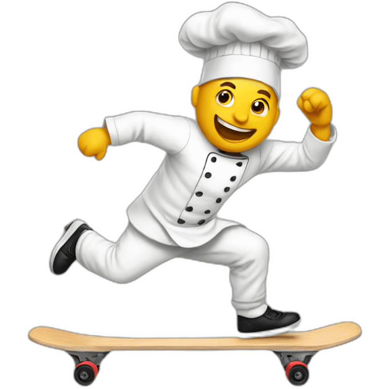 Chef doing a kickflip emoji