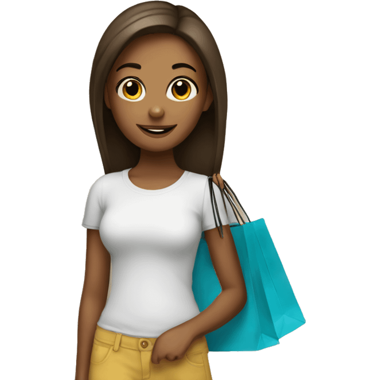 Cute girl with shopping bags  emoji