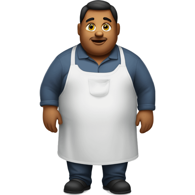 Obese male in kitchen apron emoji