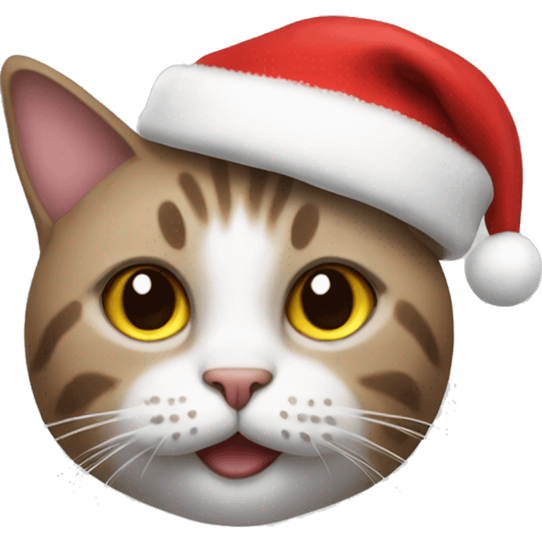 Cat with a christmas hat emoji