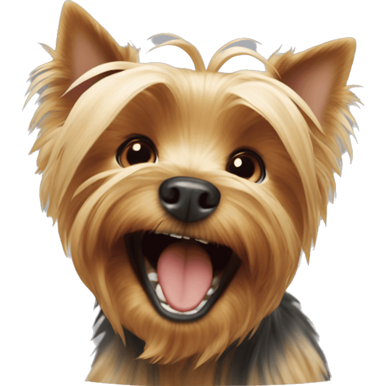 Yorkshire Terrier laughing  emoji