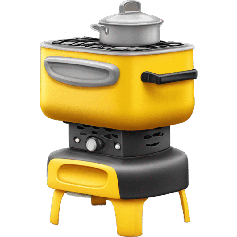 Realistic yellow camping  stove isolated. emoji