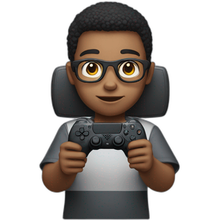 A kids with a PlayStation 5 emoji