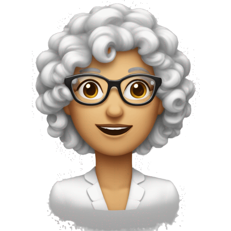 dame cheveux bouclés et lunettes qui frappent des mains emoji