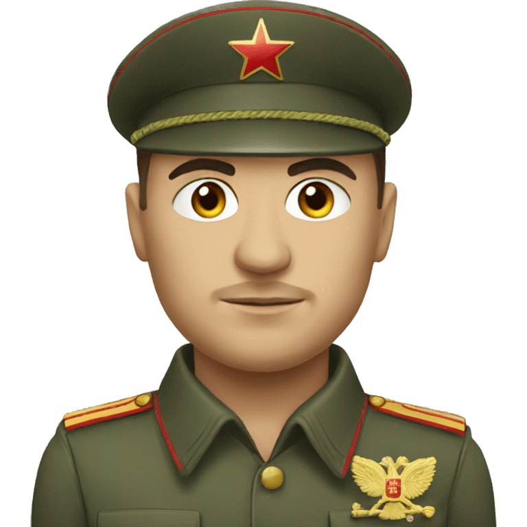 realistic ussr soldier serious with military takes emoji