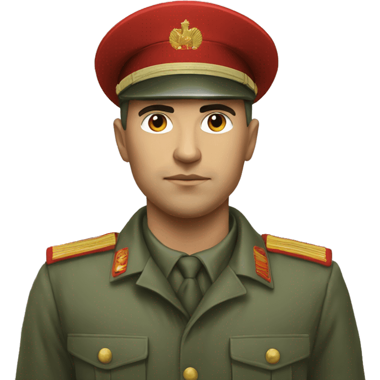 realistic ussr soldier serious with military takes emoji