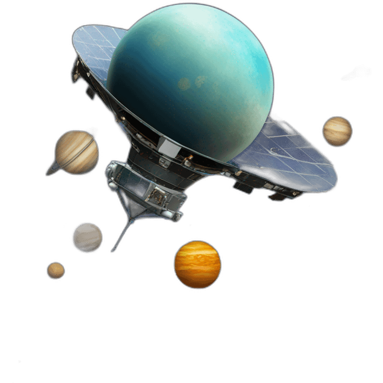 Satellite in space with planets emoji