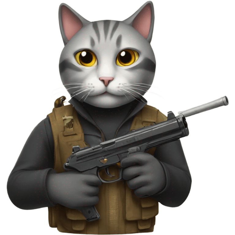 Cat with a gun emoji