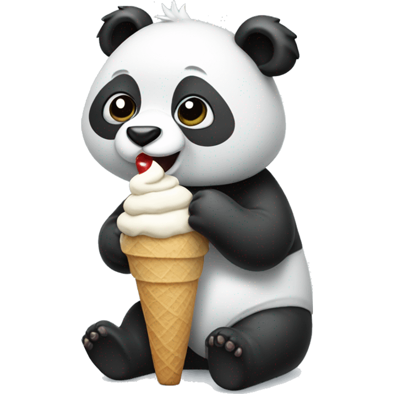 Panda eating ice cream emoji