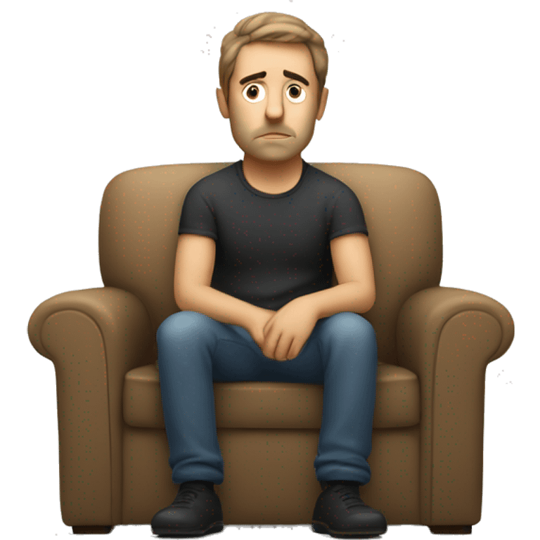 sad caucassian man on a couch emoji