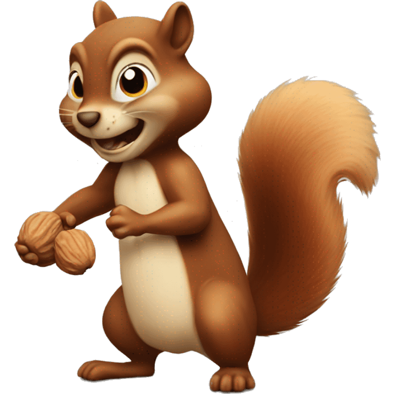 Bad squirrel throwing nuts emoji