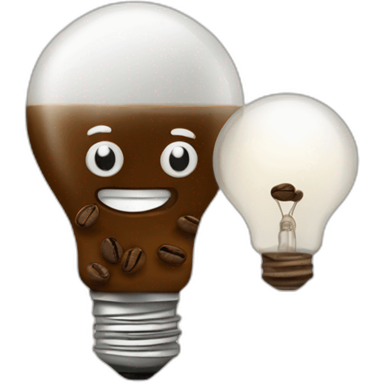 light bulb with coffee beans emoji