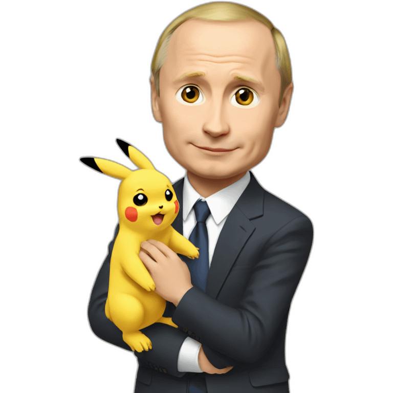 Putin holding a baby pikachu emoji