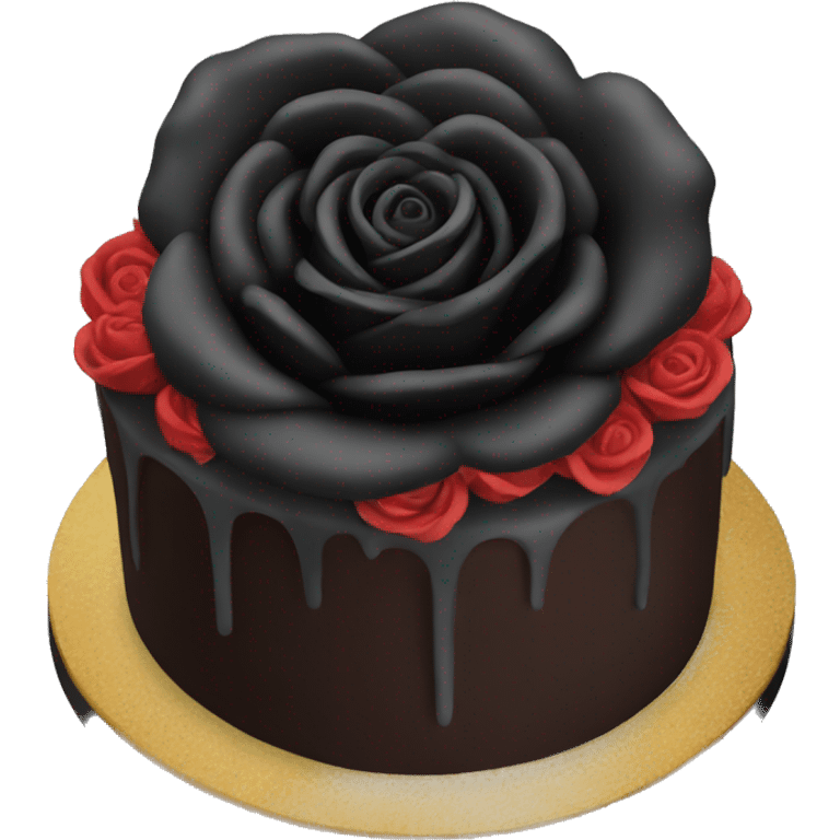 Black rose cake emoji