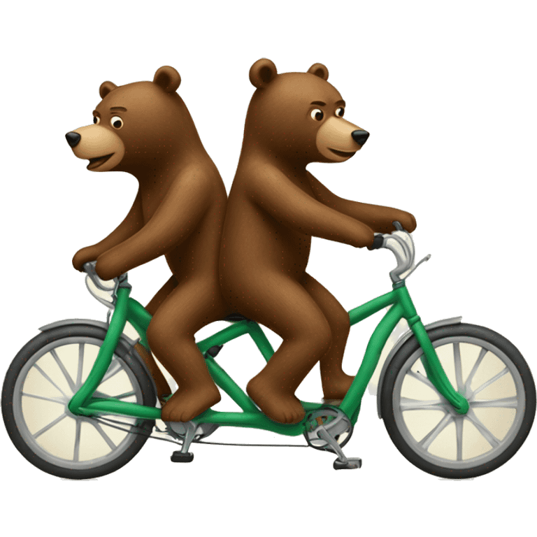 Two bears riding a tandem bike emoji