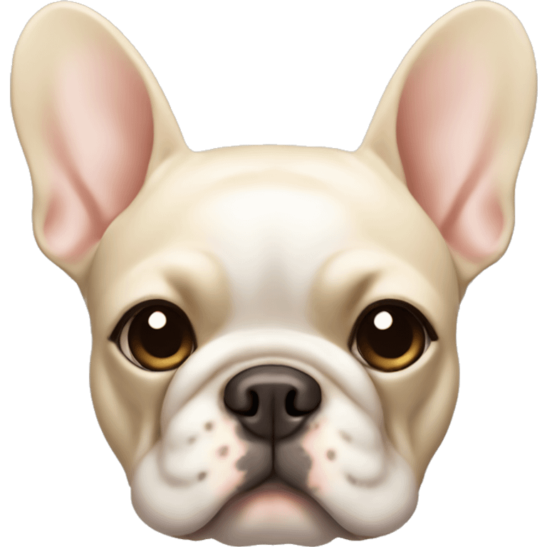 Cream color French bulldog face emoji