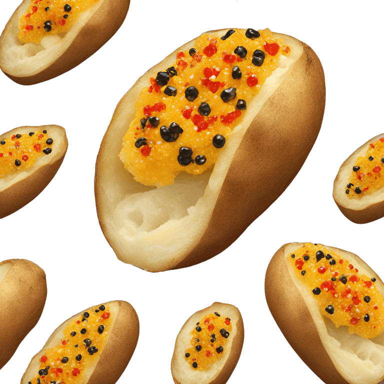 baked potato topped with caviar emoji