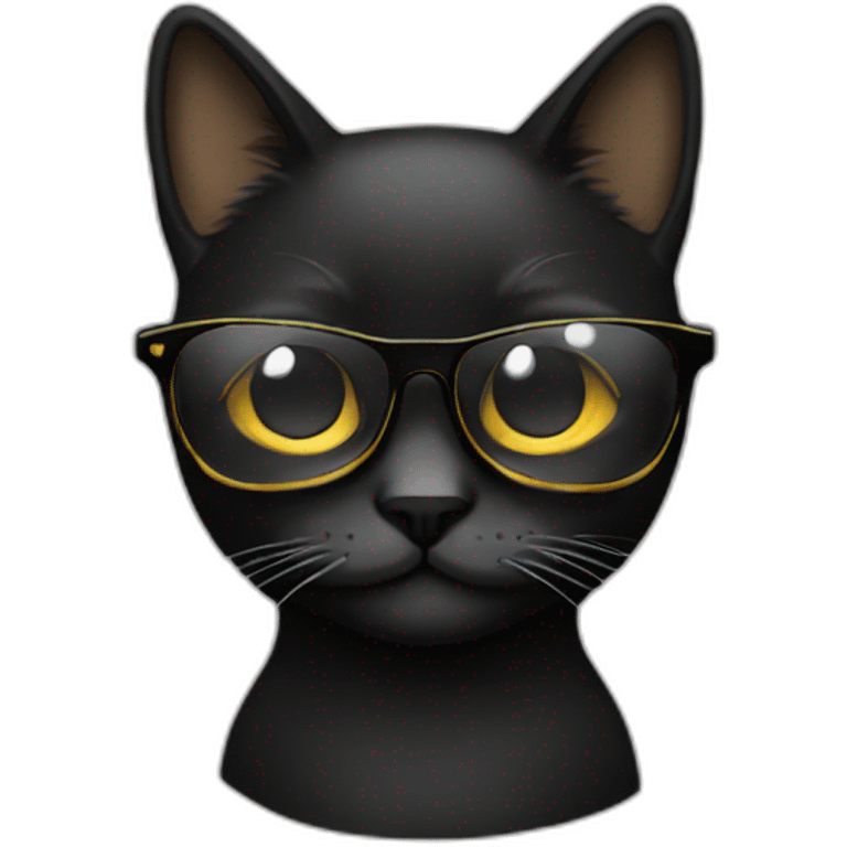 gato con gafas negro emoji