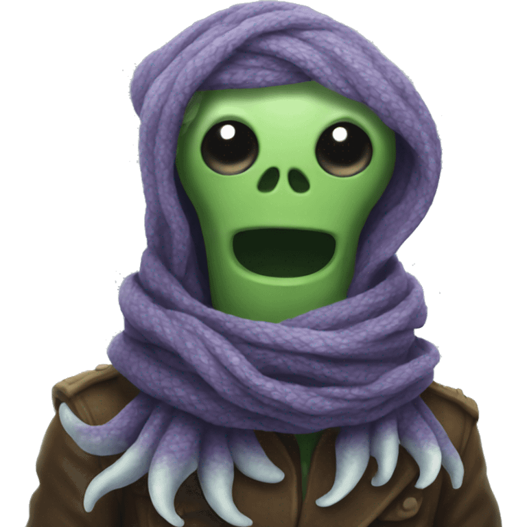 Kraken wearing a scarf  emoji