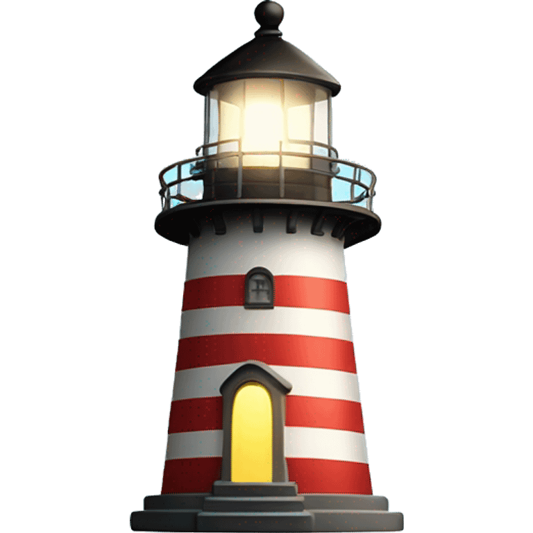 Light house shining beacon of light streak out to the left side from the top emoji