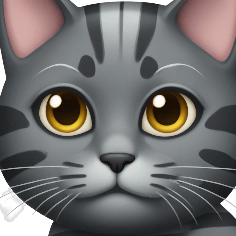 dark grey cat with stripes  emoji