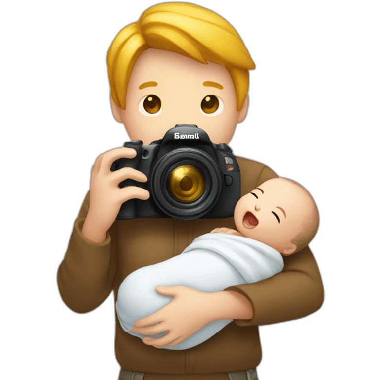 photographer photographing a newborn emoji