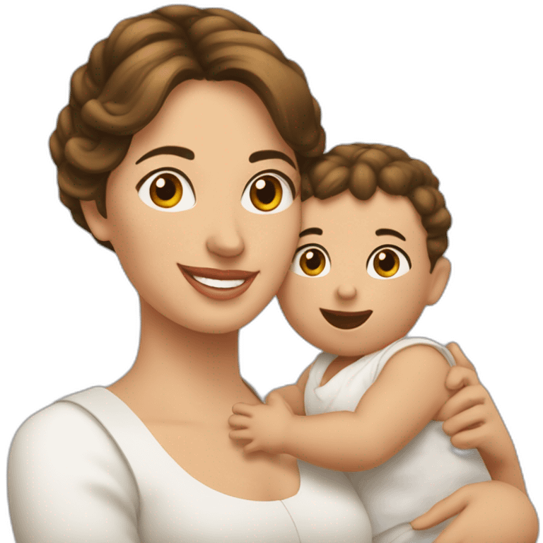 Femme espagnole et son bébé emoji